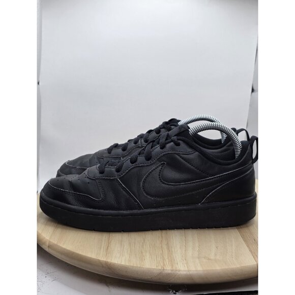 Nike Court Borough Low 2 BQ5448-001 Black Leather Sneaker Shoes womens 8.5 - Picture 1 of 8